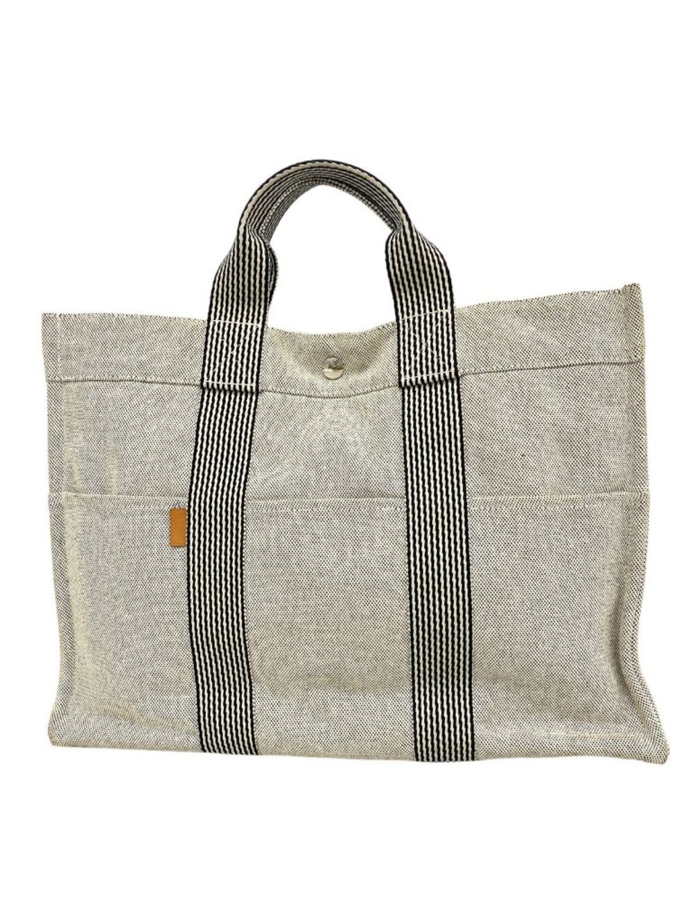 Hermes Tote New Fourre Tout MM Canvas Gray Silver